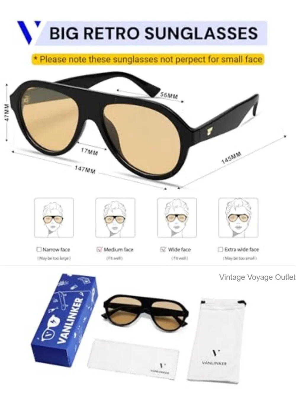 Retro Aviator Sunglasses Polarized UV Protection for Men Women